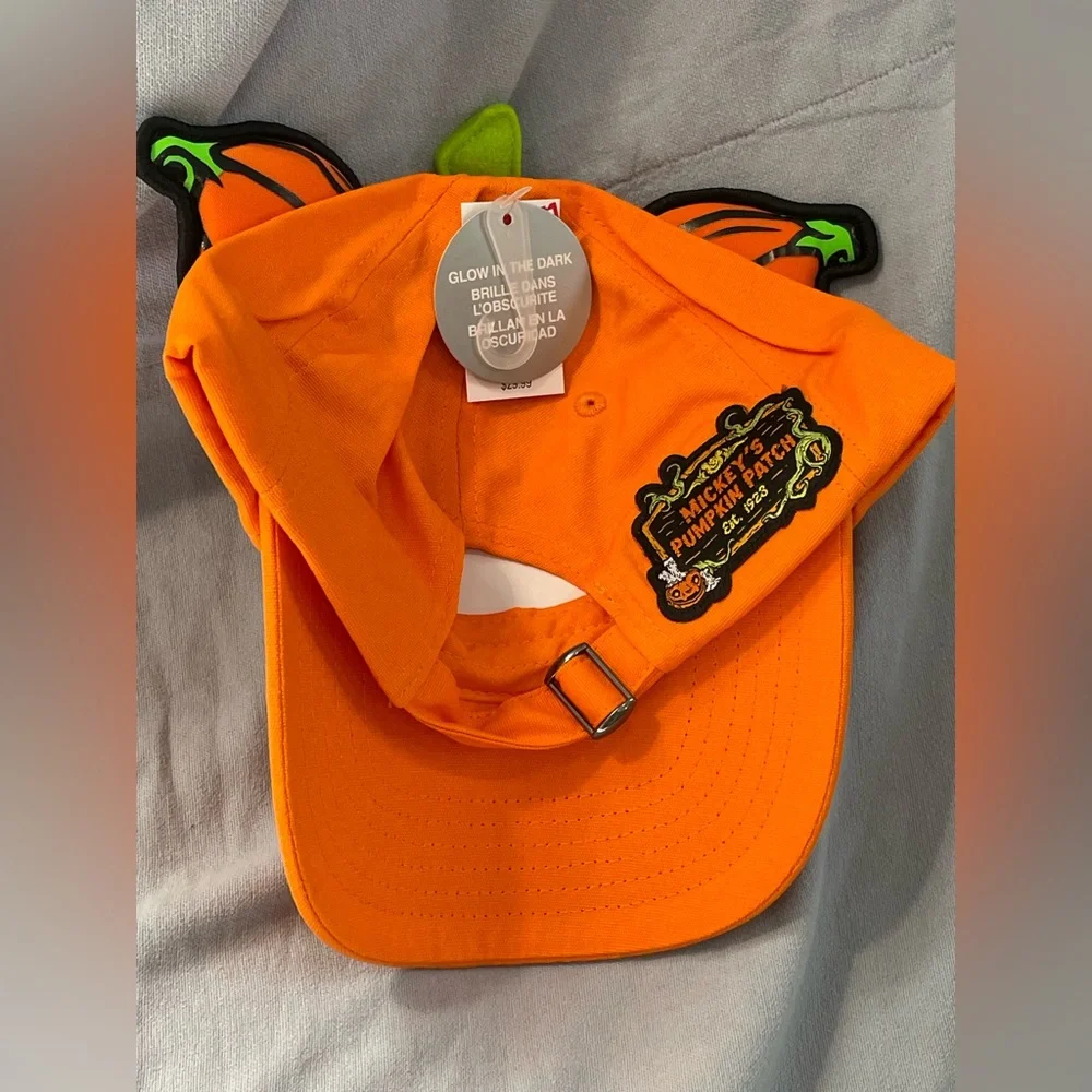 NEW‎ Disney Parks Mickey Mouse Jack-o'-Lantern Glow Orange Baseball Cap Adult